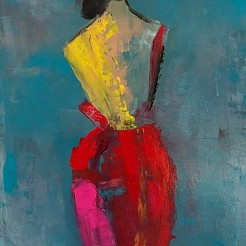 Lady in Red painted by 
