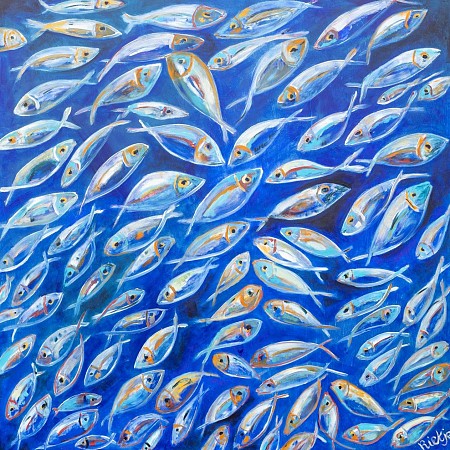 Visjes aan de muur painted by RietjeArt