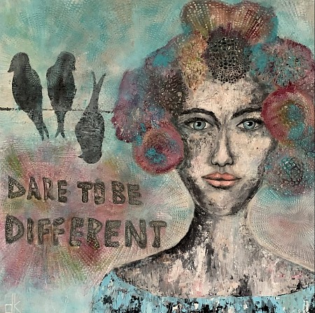 Dare to be different painted by Dorien Kouwert