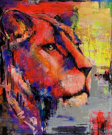 Lioness painted by Jeroen Hessels