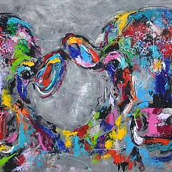 Koeienpaar abstract painted by 