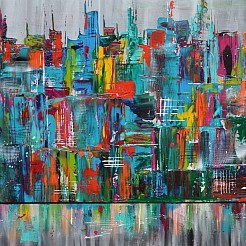 Colorful skyline painted by 