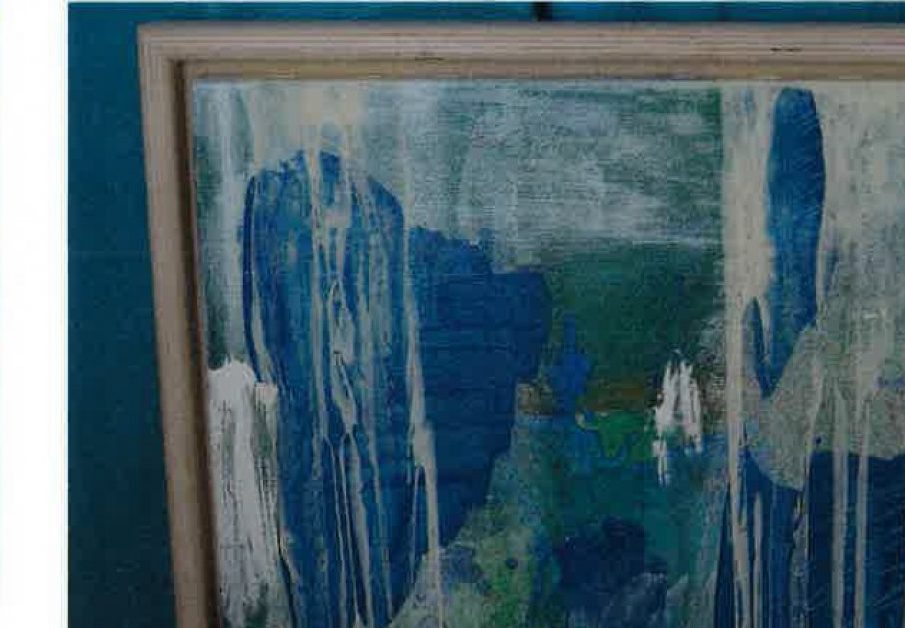 Untitled abstract - groen met blauw, painting from QUINTAINE MODERN ART